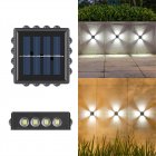 Solar LED Wall Lights With 2200mAh Solar Battery Dual Color LED Solar Outdoor Lights IP65 Waterproof Heat-resistant Solar Up And Down Sunlight Lamp For Home Garden [white light]