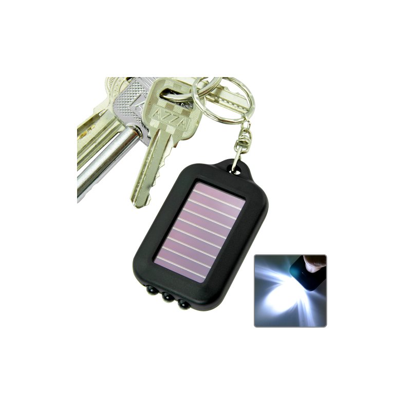 Solar LED Flashlight Key Chain