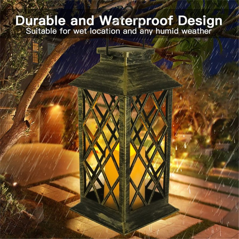 Solar Lantern Metal Led Waterproof Light Outdoor Lamp Decoration For Garden Patio Yard Path Balcony Small size - cross