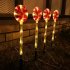Solar Led Candy Cane Pathway Lamp 8 Modes Outdoor Lollipop Lights For Christmas New Year Holiday Decor Colorful