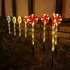 Solar Led Candy Cane Pathway Lamp 8 Modes Outdoor Lollipop Lights For Christmas New Year Holiday Decor red