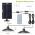 Solar Led Pendant Light 3 level Brightness 3 5 8 hour Time Setting Double Head Lamp Warm White