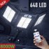 Solar Led Street Light 3 Modes Outdoor Folding Adjustable Motion Sensor Remote Control Garden Light V97 264 3COB Remote Control