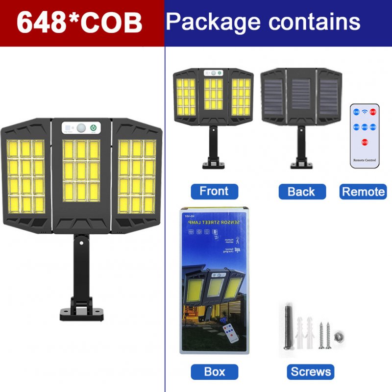 Solar Led Street Light 3 Modes Outdoor Folding Adjustable RC Garden Light