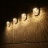 Solar Led Wall Lamp Outdoor Waterproof Fence Lights for Stair Path Backyard Corridorsn Warm Light