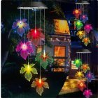 Solar Led Wind Chime Light Various Colors Light Outdoor Waterproof Hanging Wind Chime Lamp Decoration Lamp Black shell 6 lamp holders