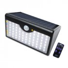 Solar Light 60 LEDs Waterproof Remote Control Wall Lamp for Outdoor Garden Wall Fence Yard Remote 60LED black warm light