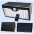 Solar Light 60 LEDs Waterproof Remote Control Wall Lamp for Outdoor Garden Wall Fence Yard Remote 60LED black white light