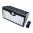 Solar Light 60 LEDs Waterproof Remote Control Wall Lamp for Outdoor Garden Wall Fence Yard Remote 60LED black white light