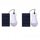 Solar Light Bulb With Solar Panel Outdoor Portable Rechargeable Camping Lights For Mountaineering Hiking 2pcs