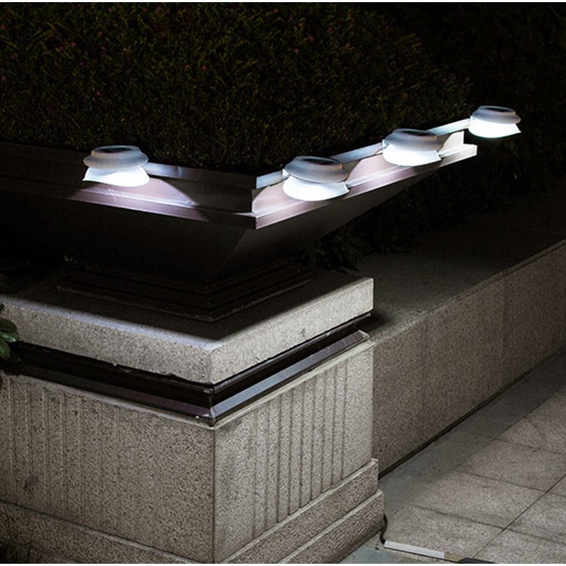 Solar Lights Outdoor LED Bright Lamp Waterproof Wall Light for Garden Decoration White light_White shell