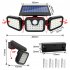 Solar Lights Outdoor Waterproof  3 Head Solar Motion Sensor Lights  270   Wide Angle Illumination Wall Light With 3 Modes  74LED Security LED Flood Light 3 head 