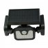 Solar Lights Outdoor Waterproof  3 Head Solar Motion Sensor Lights  270   Wide Angle Illumination Wall Light With 3 Modes  74LED Security LED Flood Light 3 head 