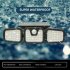 Solar Lights Outdoor Waterproof  3 Head Solar Motion Sensor Lights  270   Wide Angle Illumination Wall Light With 3 Modes  74LED Security LED Flood Light 3 head 