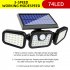 Solar Lights Outdoor Waterproof  3 Head Solar Motion Sensor Lights  270   Wide Angle Illumination Wall Light With 3 Modes  74LED Security LED Flood Light 3 head 