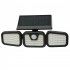 Solar Lights Outdoor Waterproof  3 Head Solar Motion Sensor Lights  270   Wide Angle Illumination Wall Light With 3 Modes  74LED Security LED Flood Light 3 head 