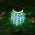 Solar Outdoor Mosaic Lantern Solar Lights Hanging Lanterns Waterproof Table Lamp Mosaic Night Light For Garden Patio Party Oval blue square
