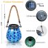 Solar Outdoor Mosaic Lantern Solar Lights Hanging Lanterns Waterproof Table Lamp Mosaic Night Light For Garden Patio Party Oval blue square