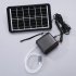 Solar Oxygen Pump Large Capacity Lithium Battery Silent Usb Charging Aquarium Fish Tank Air Pump Solar panel   black charge pump