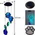 Solar Paw Print Wind Chime Light IP65 Waterproof Outdoor Wind Chimes Garden Lawn Yard Decor Gifts For Pet Lover Black shell 6 lamp holders