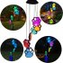 Solar Paw Print Wind Chime Light IP65 Waterproof Outdoor Wind Chimes Garden Lawn Yard Decor Gifts For Pet Lover Black shell 6 lamp holders