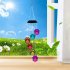 Solar Paw Print Wind Chime Light IP65 Waterproof Outdoor Wind Chimes Garden Lawn Yard Decor Gifts For Pet Lover Black shell 6 lamp holders