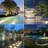 Solar Pond Lights  IP68 Waterproof Fountain Lights  LED RGB LED Underwater Spotlights Color Changing Submersible Fountain Lights For Garden Courtyard Aquarium T