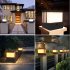 Solar Post Lights Outdoor  High Brightness Solar Powered Fence Post Cap Lights  Light Control 3 Color Adjustable  IP65 Waterproof For Garden  Patio  Porch Black