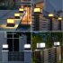 Solar Post Lights Outdoor  High Brightness Solar Powered Fence Post Cap Lights  Light Control 3 Color Adjustable  IP65 Waterproof For Garden  Patio  Porch Black