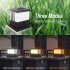 Solar Post Lights Outdoor  High Brightness Solar Powered Fence Post Cap Lights  Light Control 3 Color Adjustable  IP65 Waterproof For Garden  Patio  Porch Black