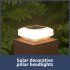 Solar Post Lights With 2 Light Modes Clear Lampshade IP65 Waterproof Solar Deck Fence Cap Light Warm Light Outdoor Square Street Lamp For Garden Patio Square tr