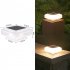 Solar Post Lights With 2 Light Modes Clear Lampshade IP65 Waterproof Solar Deck Fence Cap Light Warm Light Outdoor Square Street Lamp For Garden Patio Square tr
