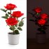 Solar Power 3 LED Rose Flower Lamp Landscape Night Light Sensor Lamp Home Decor blue