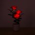 Solar Power 3 LED Rose Flower Lamp Landscape Night Light Sensor Lamp Home Decor Bright red