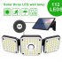 Solar Powered 112led Wall Lamps 280000lm Outdoor Motion Sensor Flood Light TG TY05121 3 head