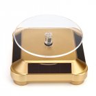 Solar Powered 360 Degree Rotating Display Stand Turn Plate Turntable Display Stand for Jewelry Watch Ring Phone Decoration Golden 100 100 3 5MM
