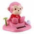 Solar Powered Dancing Cute Animal Monkey Pig Panda Dog Boy Girl Toys for Dashboard Desk Home Office Violet