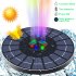 Solar Powered Fountain With Colorful LED Lights  4W Solar Bird Bath Fountains Pump With 7 Nozzles For Garden Pond Outdoor Swimming Pool Fish Tank 4W