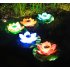 Solar Powered LED Flower Light Lotus Shape Floating Pond Garden Pool Lamp purple