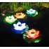 Solar Powered LED Flower Light Lotus Shape Floating Pond Garden Pool Lamp bright red