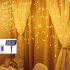 Solar Powered Led Icicle Curtain String Light 4 Modes Adjustable Lamp Decor 3 5 Meters 120LEDs 256LEDs  warm light 5M