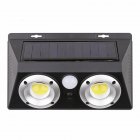 Solar Powered Led Wall Light Body Sensing Lens Lamp Cob Outdoor Ip65 Waterproof Garden Villa Street Lights Lens double lamp