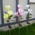 Solar Powered Light Magnolia Flower Shape 4 LEDS Garden Lighting Outdoor Landscape Light yellow color white light