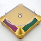 Solar Powered Rotary Display Stand Turntable Watch Phone Jewelry Holder Gold_Dual use