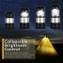Solar   Rechargeable Battery Led  Flashlight 360 degree Lighting Super bright Lightweight Portable Light For Outdoor Camping Tent Black