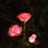 Solar  Rose  Light Led Ground Plug Garden Lawn Light Outdoor Park Simulation Flower Light Pink