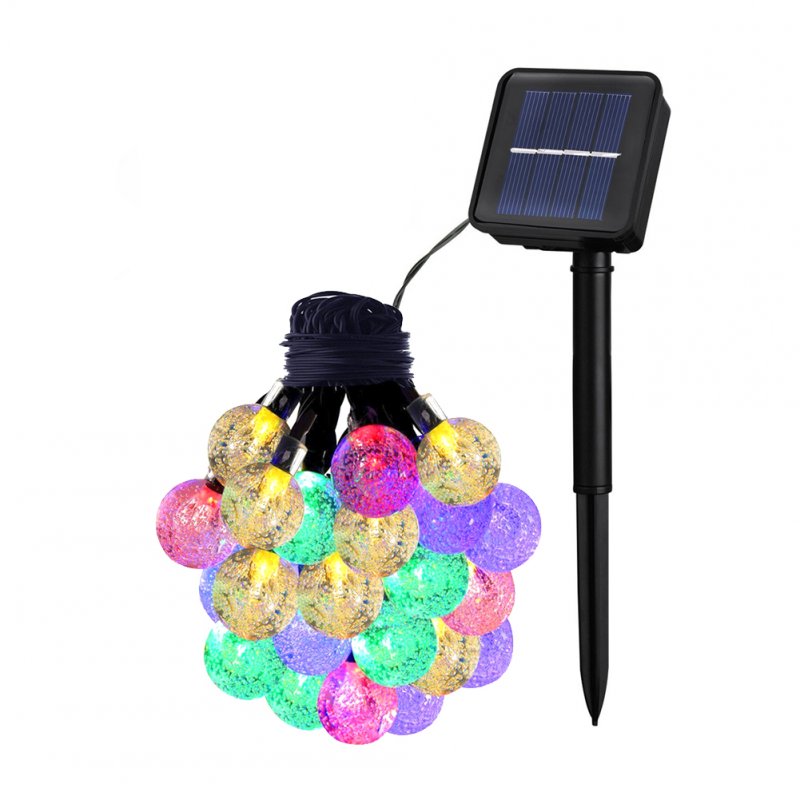 Solar String Lights, Waterproof outdoor Globe Lights,8Modes Fairy Orb Crystal Ball Lighting for Christmas, Garden, Patio, Wedding(20ft,8 Modes,4 Multi-color for Red Yellow Blue Green)