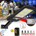 Solar Wall Light 3 Modes Waterproof Super Bright Remote Control Built In Pir Motion Sensor 150led Lamp COB remote control