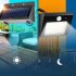 Solar Wall Lights Outdoor Solar Lights With 1000 Lumens Large Capacity Rechargeable Batteries IP65 Waterproof Security Light For Porch Garden Yard Split model 3