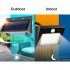 Solar Wall Lights Outdoor Solar Lights With 1000 Lumens Large Capacity Rechargeable Batteries IP65 Waterproof Security Light For Porch Garden Yard Split model 3